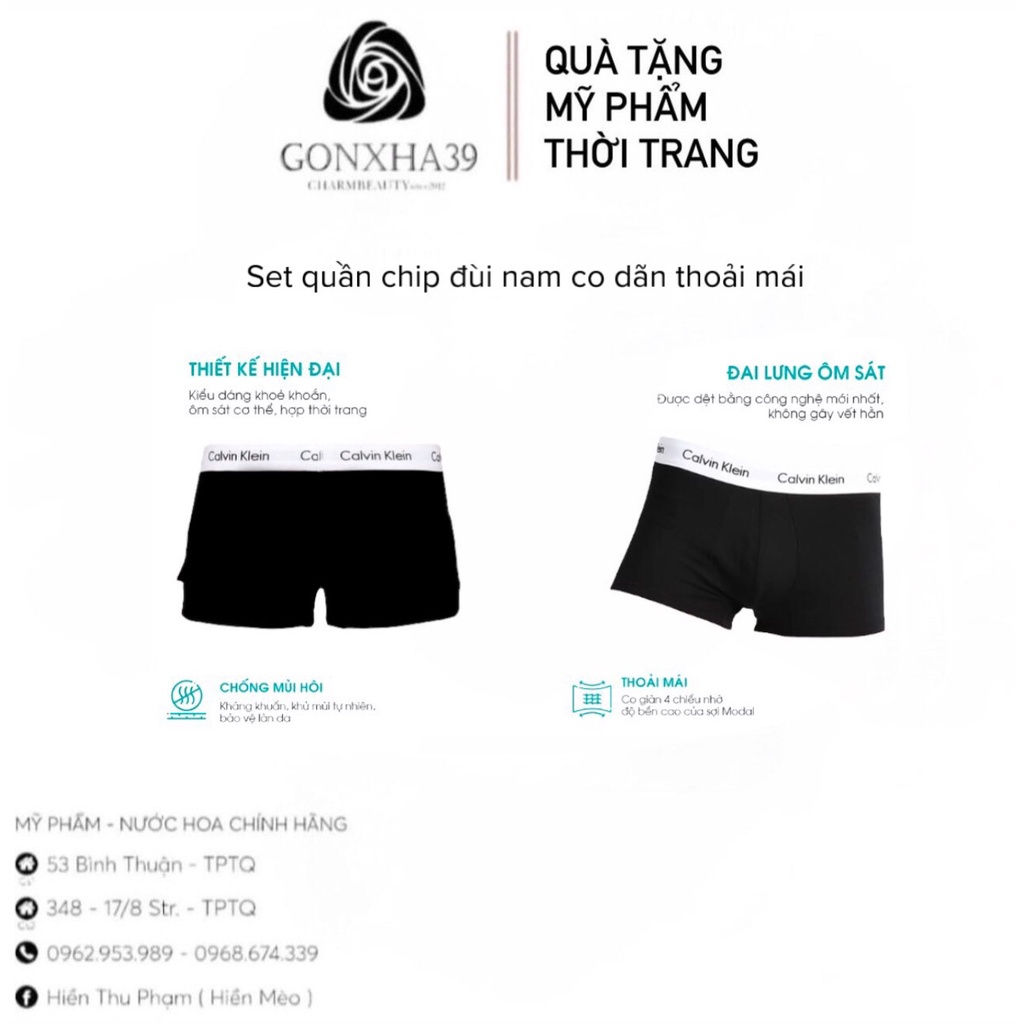Quần sịp tam giác nam boxer thun lạnh , quà tặng bạn trai set sịp 5 quần