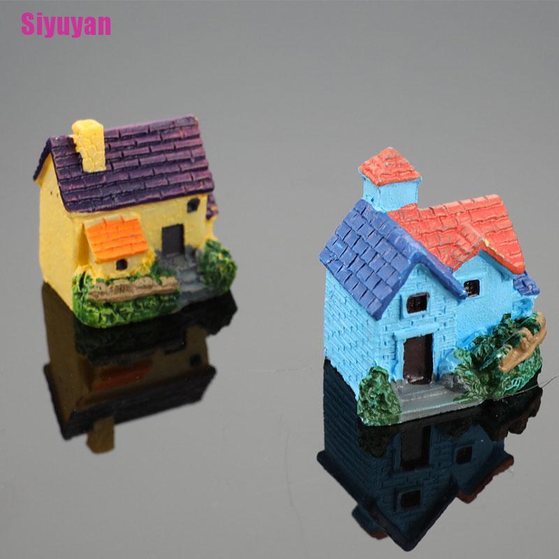 [Siyuyan] Artificial Mini Miniature Resin House Craft Ornament Small House Model Decor