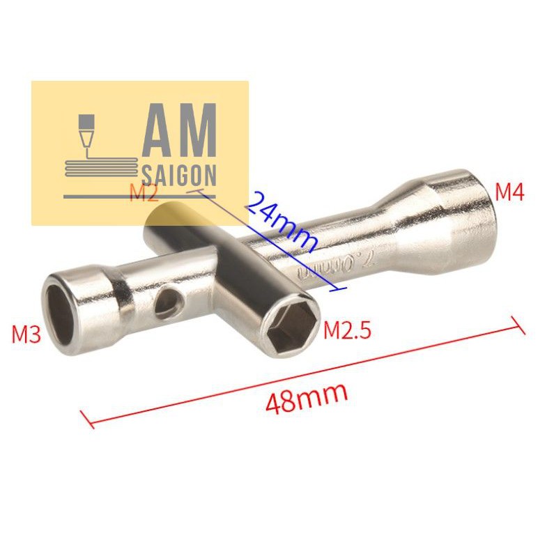 Khóa tháo tán, tháo mũi in E3D MK8, đa năng M2/M2.5/M3/M4 (chuyên dùng tháo đầu in Máy in 3D)