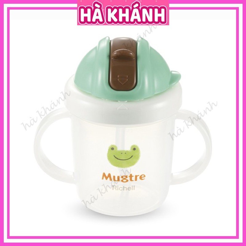 Cốc tập uống có ống hút Mugtre Richell 200ml [Tặng 1 cọ rửa ống hút]