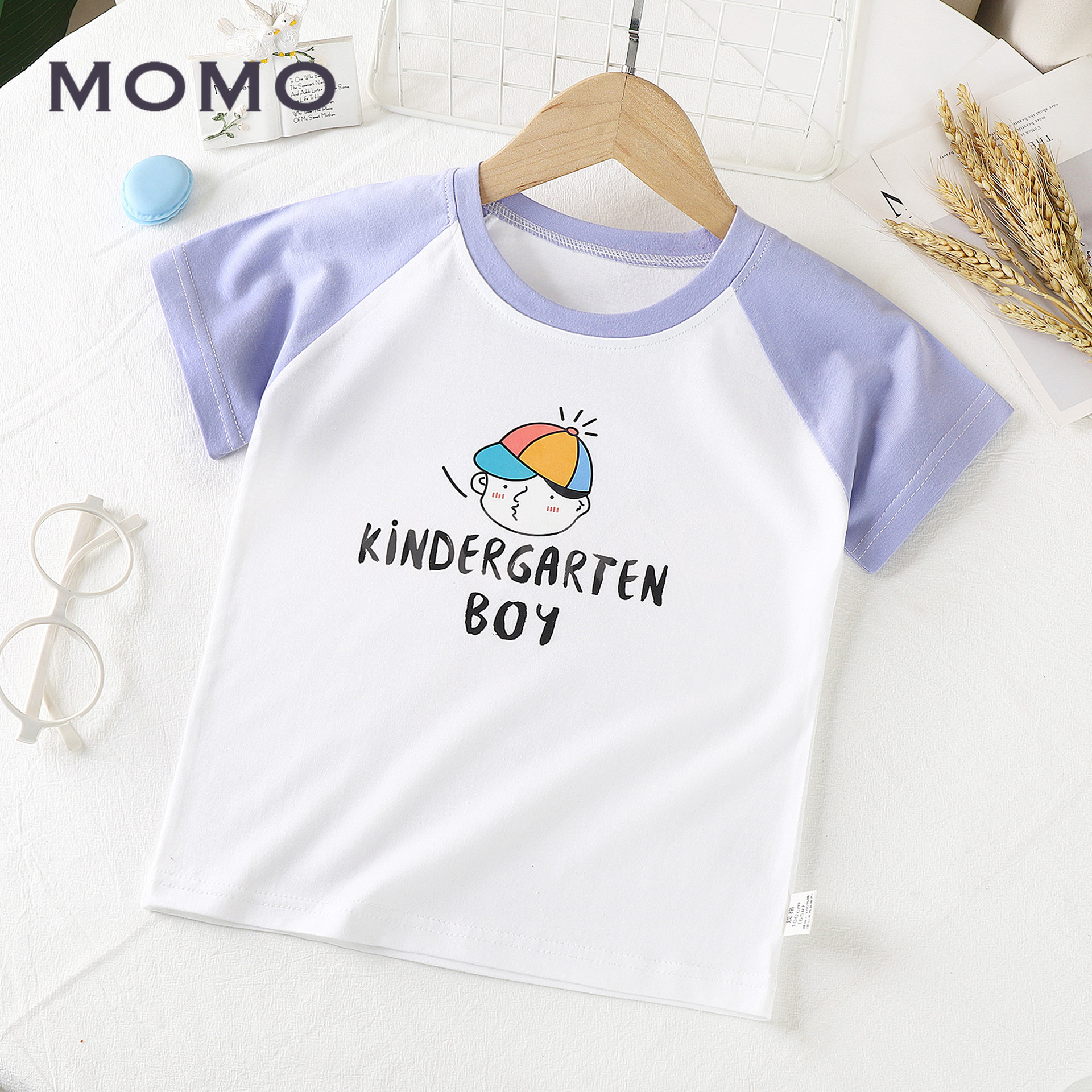 Áo Thun Tay Ngắn Chất Liệu Cotton Họa Tiết Hoạt Hình Cho Bé 1-8 Tuổi