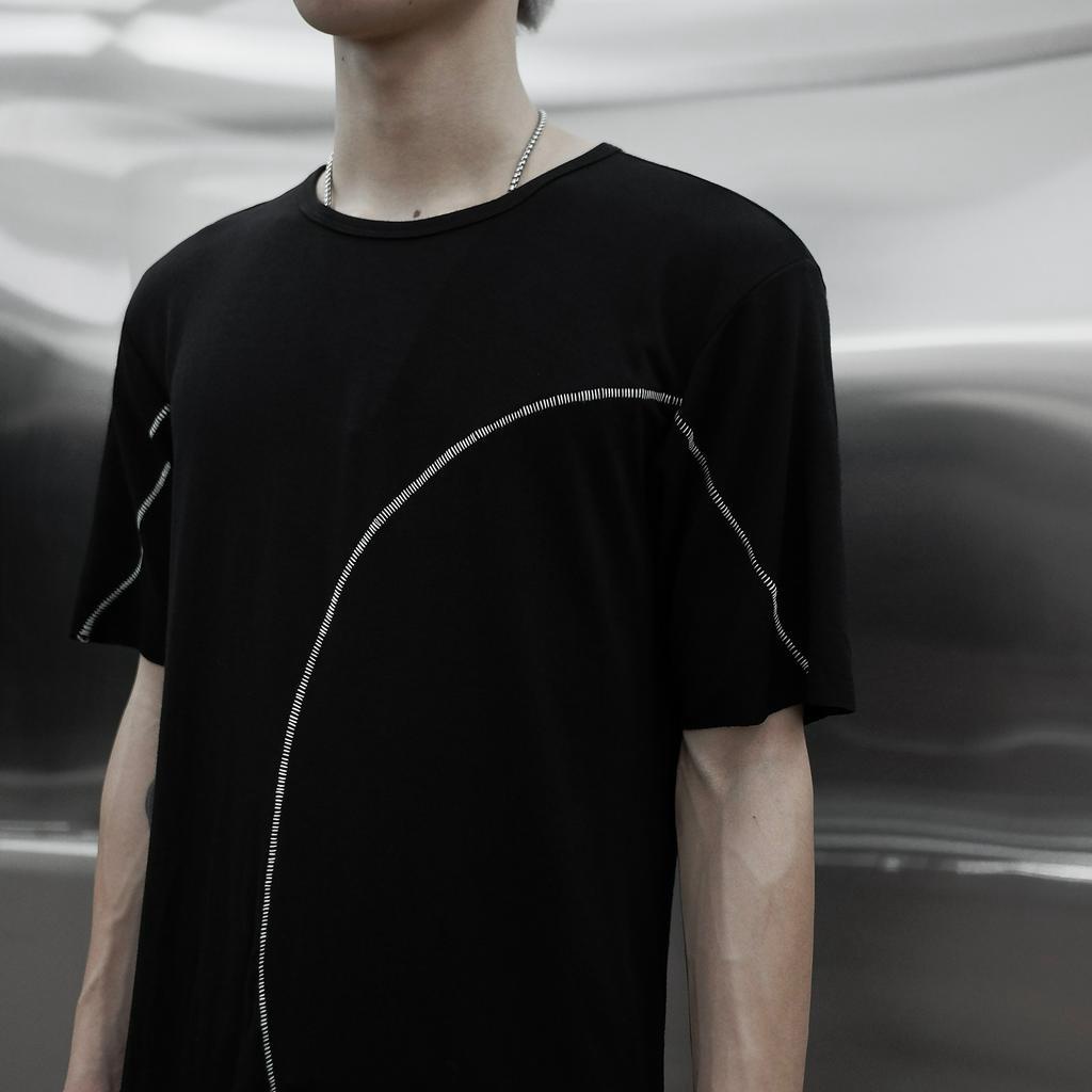 Áo thun long chỉ cotton đen RICH - AN109