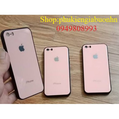 ốp lưng gương kính cường lực dành cho ip5 màu hồng cực dễ thương