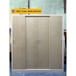 Tủ Nhựa Đài Loan 4 Cánh Cửa Lùa Màu Gỗ Sồi 679