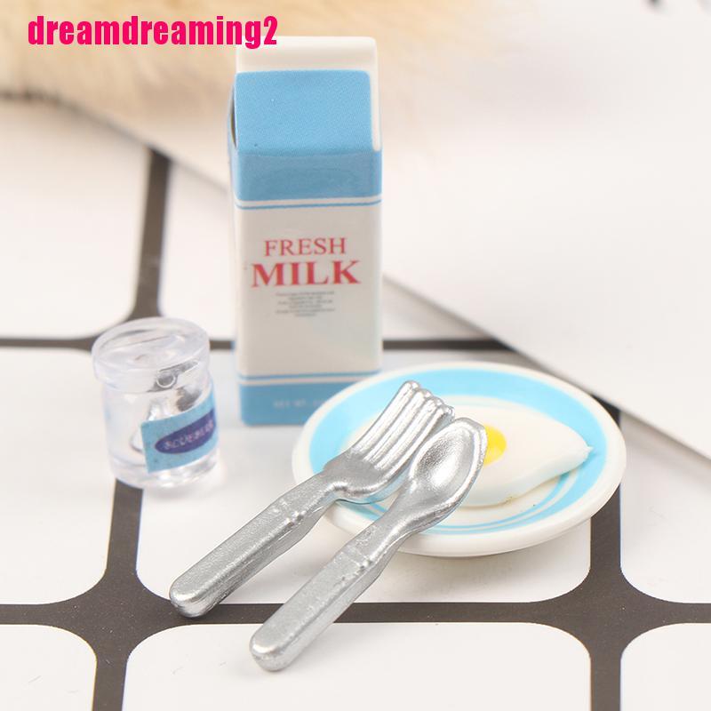 Bộ 6 Trứng Và Sữa Mini Trang Trí Nhà Bếp Búp Bê