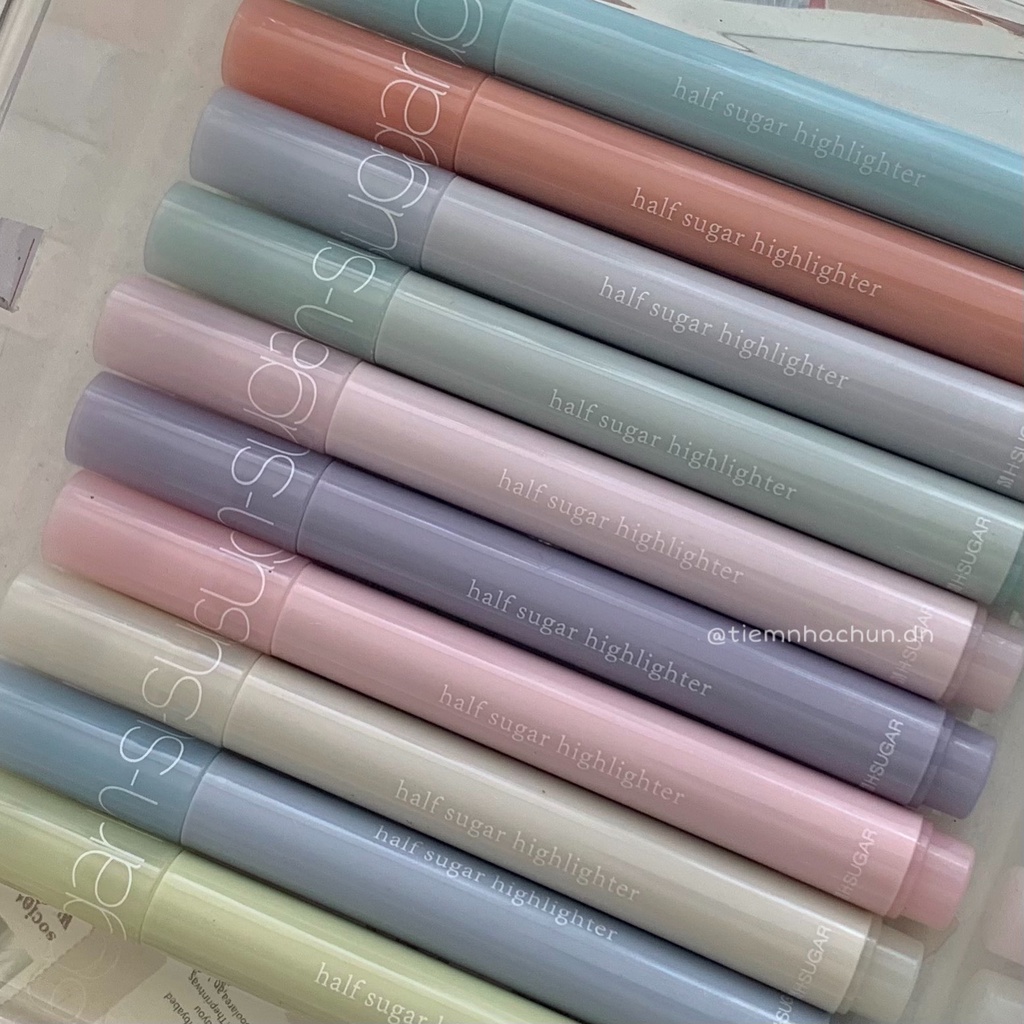 SET 6 BÚT MÀU HIGHLIGHT PASTEL HALF SUGAR CAO CẤP (ảnh thật) - highlight màu pastel - Tiệm nhà Chun