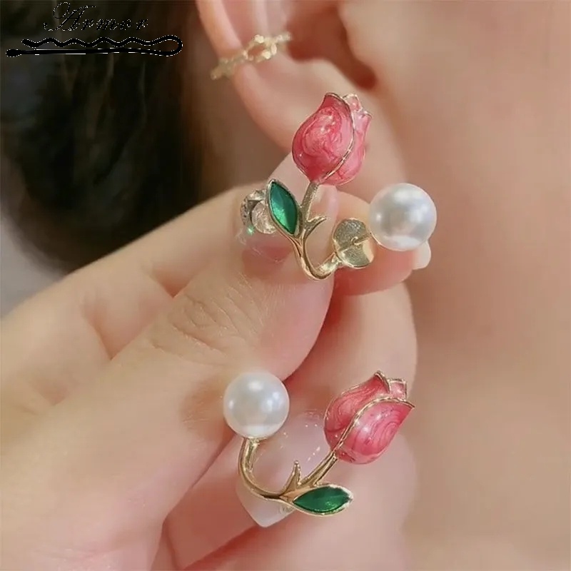 Bông Tai Hình Hoa Tulip / Nàng Tiên Cá / Trái Tim Đính Ngọ