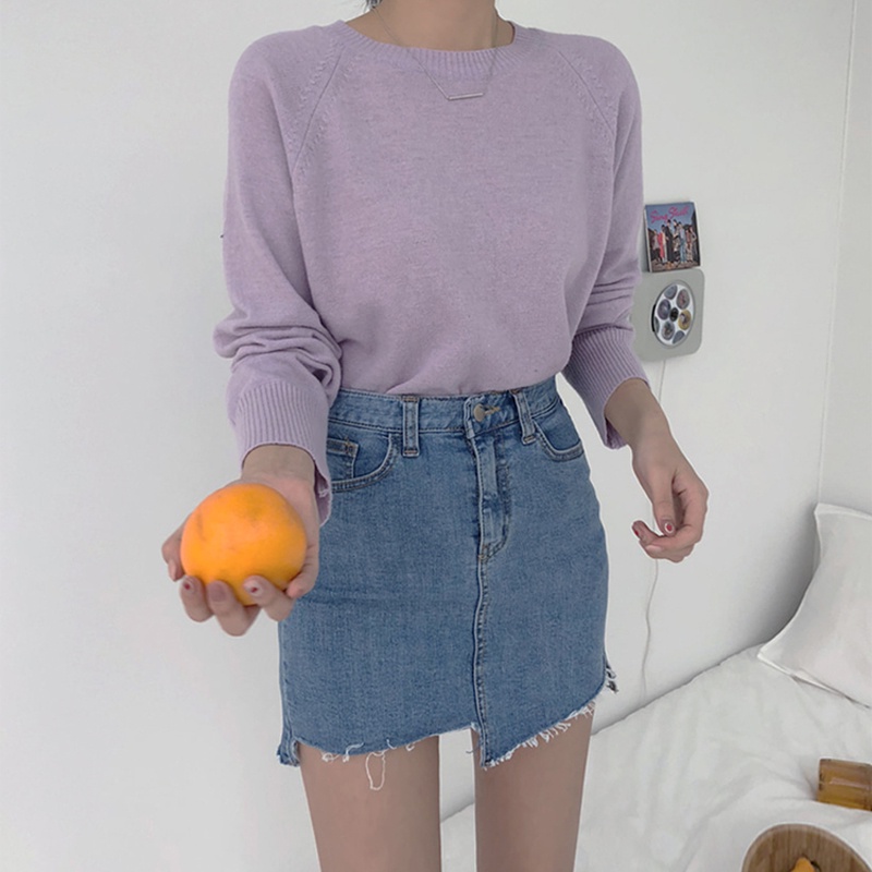 Chân Váy Denim Lưng Cao Thiết Kế Độc Đáo Thời Trang Mùa Hè Cho Nữ