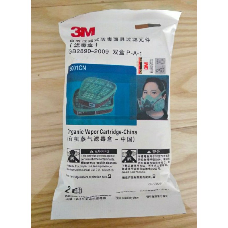 2 Phin Lọc 6001 Dùng Cho Mặt Nạ Phòng Độc 3M 6200, 3M 6100, 3M 6501, 3M 6502, 3M 7501, 3M 7502, 3M 6800