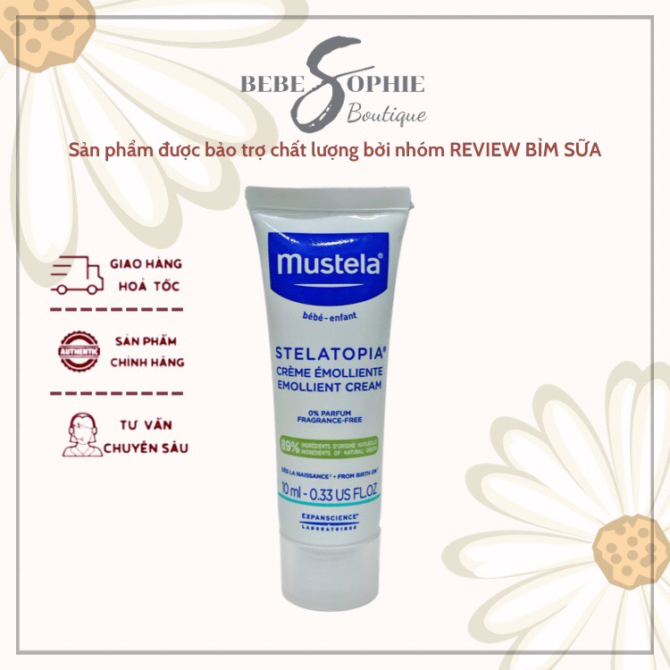 Mẫu dùng thử - Kem dưỡng da và sữa tắm gội Mustela Stelatopia mini dành cho bé chính hãng