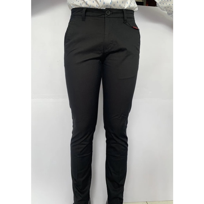 Quần dài kaki nam Owen QKSL22227 khaki công sở cao cấp màu đen trơn dáng slim fit ôm nhẹ vải thô cotton mềm mát
