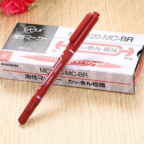 Bút Dạ Kim 2 Đầu Mực HAIXIN Bút Kim Mực Nước Học Tập Đánh Dấu Ghi Chép Bài 3 Màu Tiện Lợi