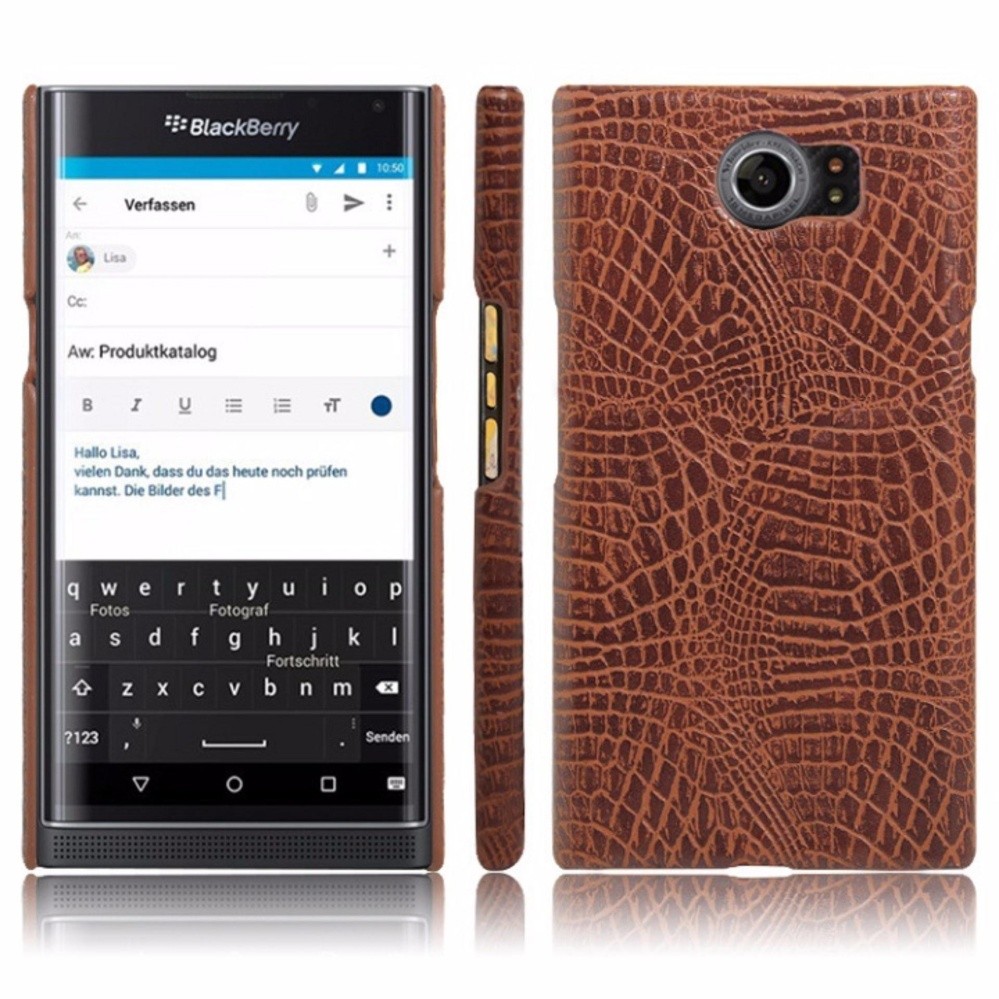 Ốp Lưng Blackberry Priv Vân Cá Sấu Màu Nâu