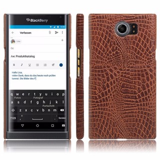 Ốp Lưng Blackberry Priv Vân Cá Sấu Màu Nâu
