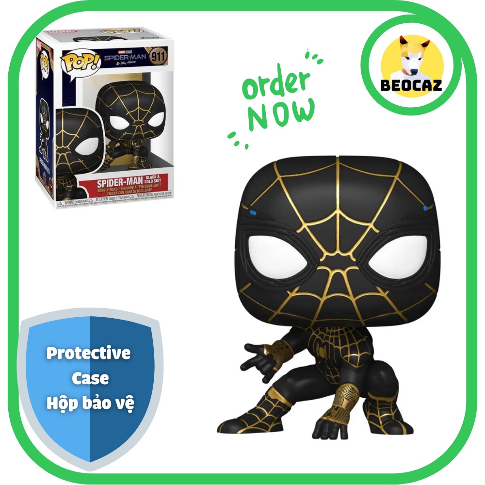 [Ship Hỏa Tốc][Full Box] [Tặng Hộp Bảo Vệ] Mô hình Funko nhân vật Người nhện Spider Man phiên bản người nhện đen No.911