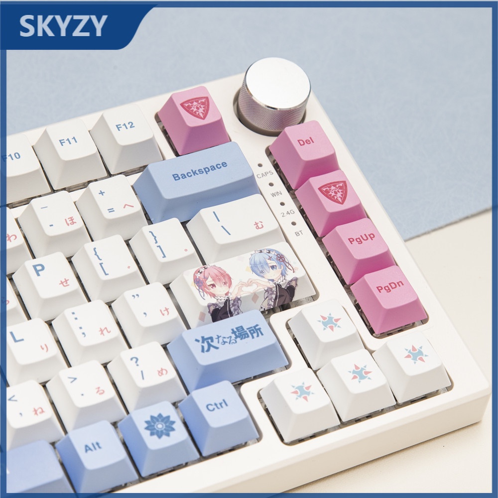 Rem Keycaps Cherry Profile Re: zero Anime 142 Phím PBT Dye Sub Bàn phím cơ học Keycap
