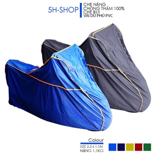 Bạt phủ xe máy trùm Shi150 , chất liệu vải dù PVC , dày đặc biệt che mưa nắng tốt, bụi bặm, dẻo dai, bảo vệ xe máy.