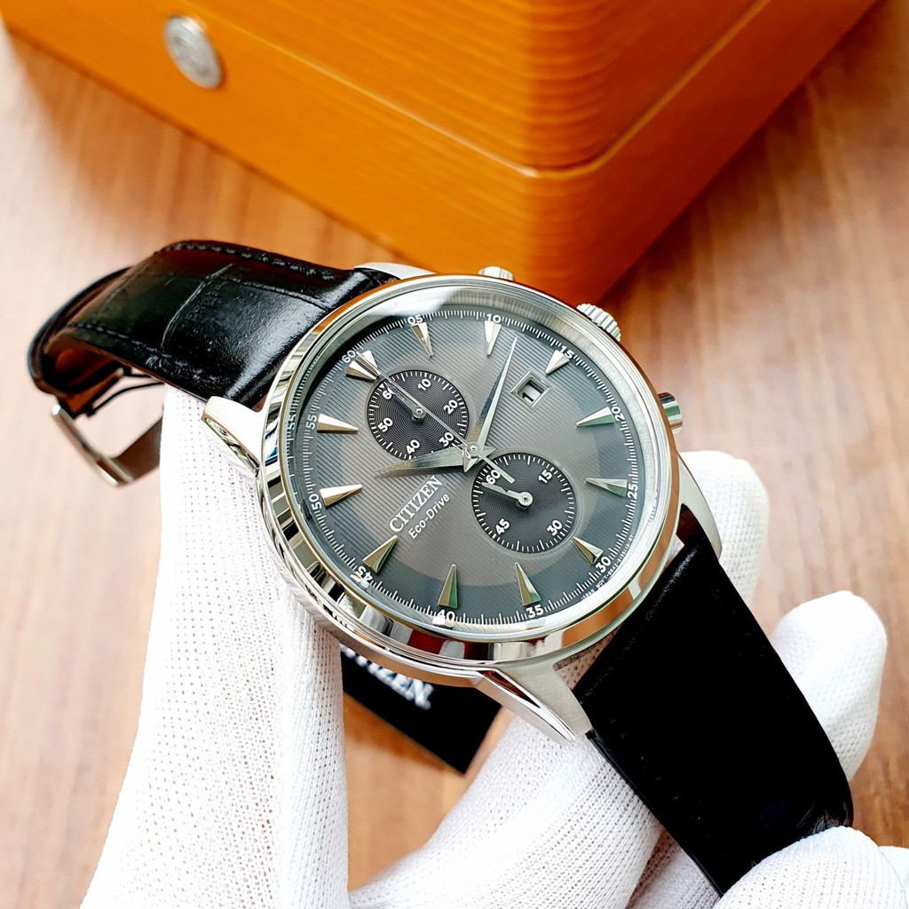 Đồng hồ Nam chính hãng Citizen Eco Drive CA7000-04H-Máy Pin Quart Năng lượng ánh sáng-Dây da-Size 43mm