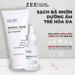 Bộ sản phẩm làm sạch sâu trẻ hóa phục hồi cho da nhạy cảm Amino Acid & Hyaluronic Acid Essence | ZEE ZEE skincare
