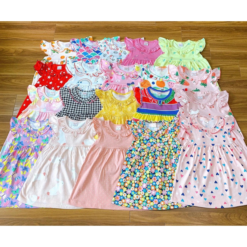 Váy cánh tiên Bé gái cotton mềm size 9-20kg - Váy đầm bé gái P1