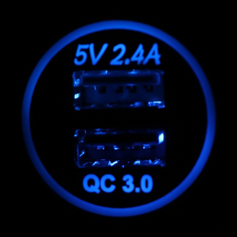 Tẩu Sạc Nhanh 3 Cổng USB 18W 0 Cổng Chuyên Dụng Cho Xe Hơi / Xe Máy / Tàu Thuyền