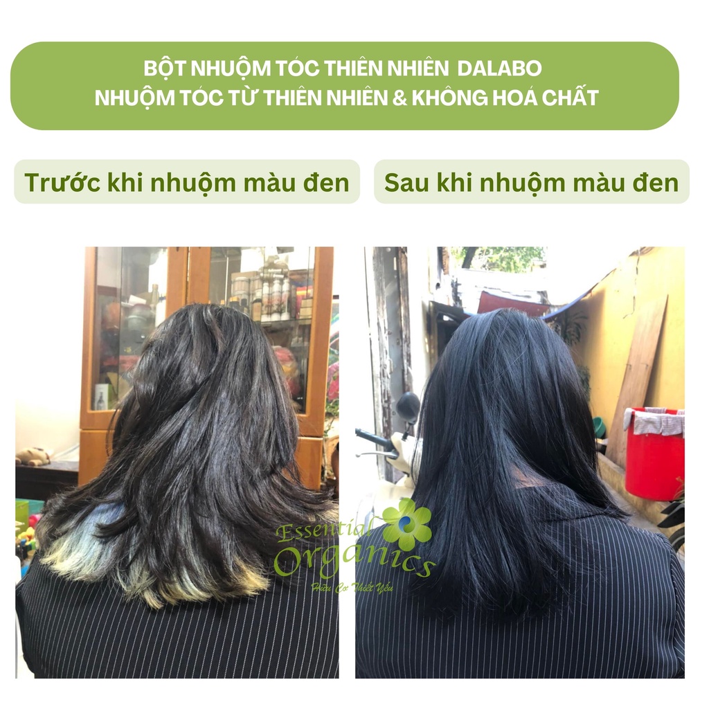 Bột nhuộm tóc Halabo thuốc nhuộm tóc tự nhiên an toàn, thuốc nhuộm tóc thảo dược nhuộm phủ bạc không hoá chất