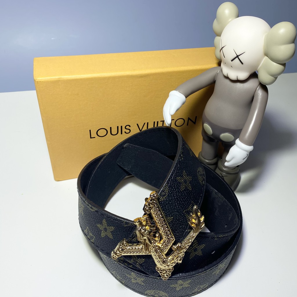 Thắt lưng 🎗️ FULLBOX BILL GIẤY GÓI 🎗️ Dây lưng Dây nịt Belt Da Hoa Thị Louis Vuitton mặt rồng vàng IB