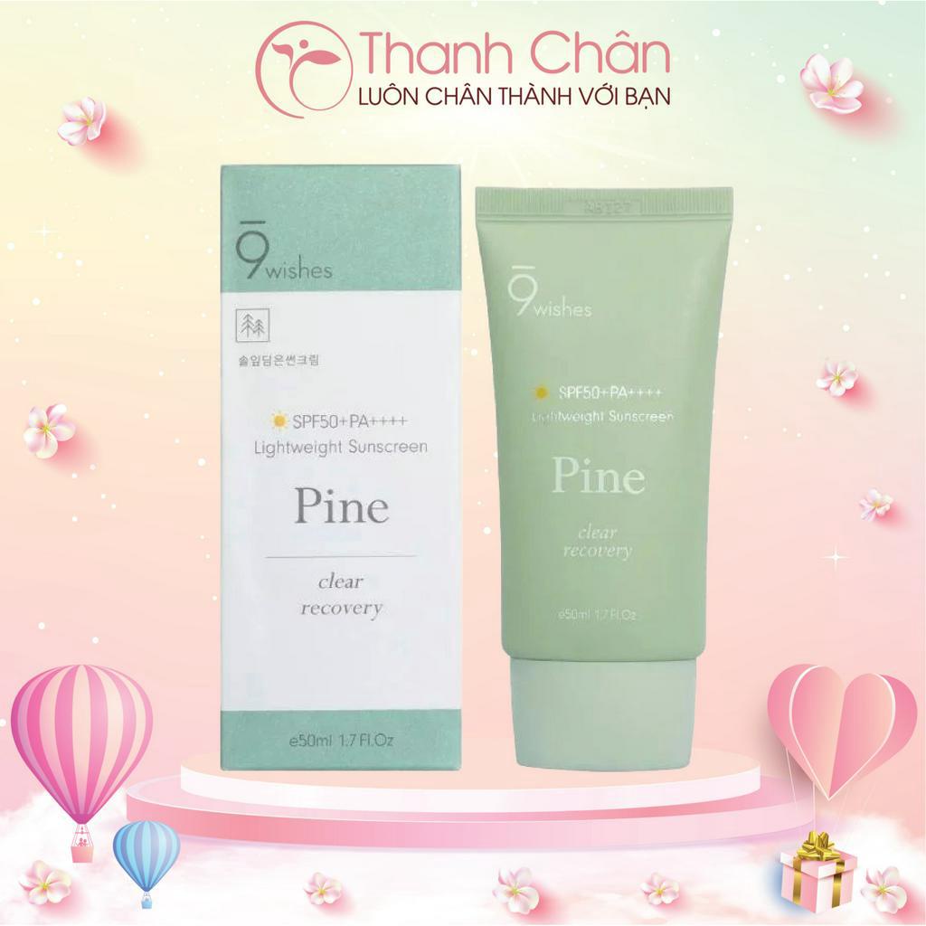 Kem Chống Nắng 9 WISHES Thanh Lọc Và Phục Hồi Da 9 WISHES PINE TREATMENT SUNSCREEN 50ml