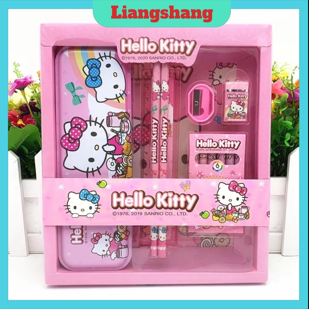 Bộ Dụng Cụ Học Tập - Hộp Đựng Dụng Cụ Học Tập Cho Bé 7 Món Gồm Bút Chì,Bút Màu,Thước Kẻ Các Loại (sỉ hot)