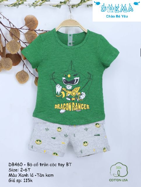 [Dokma] Bộ cộc tay siêu nhân bé trai mẫu mới-chất mát (Sz 2-6Y)