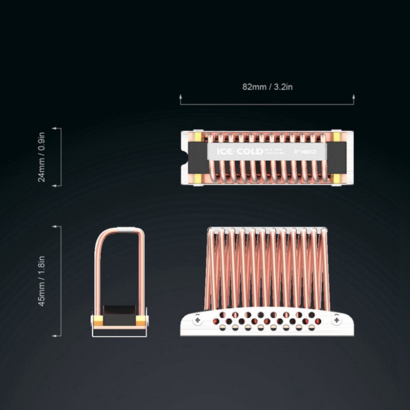 Ống Đồng Tản Nhiệt M2 SSD 2280 M.2 NVME NGFF M2 Hai Lớp