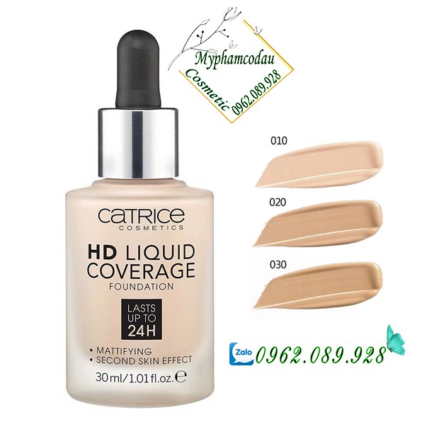 Kem nền catrice hd liquid coverage last up to 24h 30ml