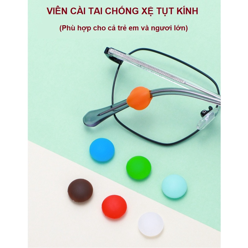 Viên cài tai silicone mềm mại, đàn hồi với thiết kế công thái học thông minh chống trơn trượt, xệ tụt kính (1 cặp)