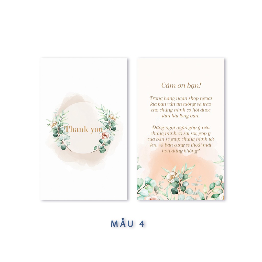 Hộp nhựa gồm 100 card cám ơn, thiệp cảm ơn hoặc Thank you card dành riêng cho shop bán hàng dùng để tặng khách hàng