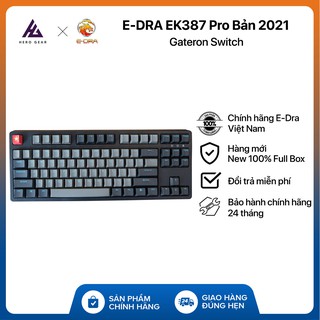Bàn phím cơ EDRA EK387 Pro Phiên bản 2021 - Gateron Switch -  Keycaps SkyDolch - Kết nối USB Type-C - Hàng chính hãng