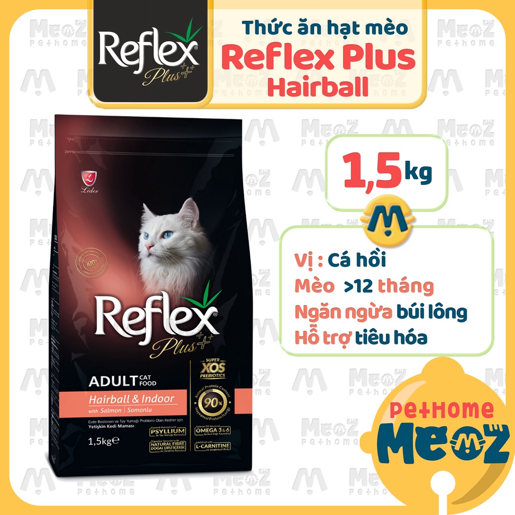 Reflex Plus Hairball tiêu búi lông 1,5kg nguyên seal | Thức ăn mèo hạt Reflex Plus HairBall