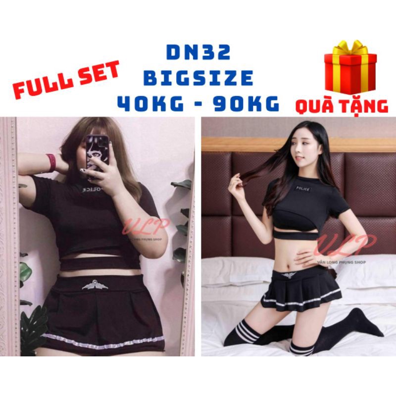[BIGSIZE_90KG]_DN32_Bộ hoá trang Cosplay cảnh sát đen