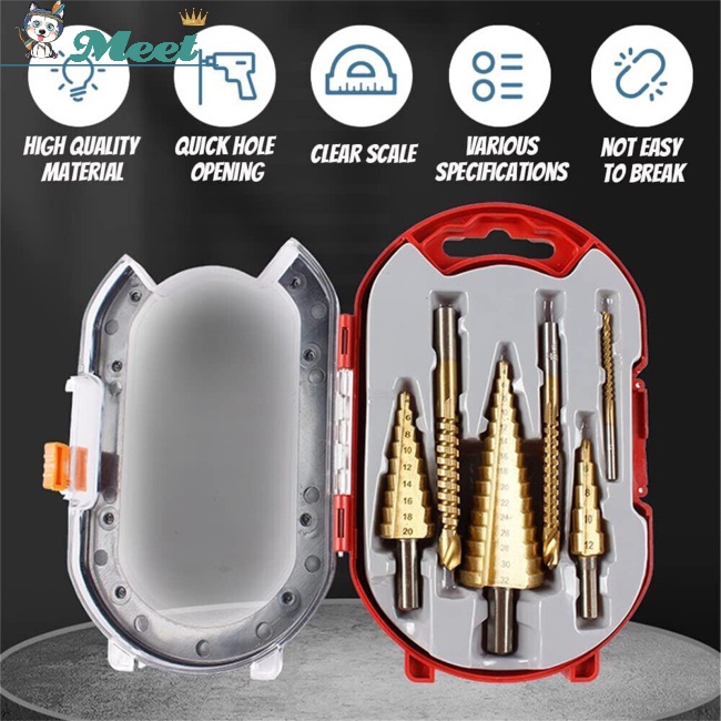 Bộ 6 Mũi Khoan Titan Tráng Titan 3 Bước Đa Năng Hiệu Quả Chính Xác ME