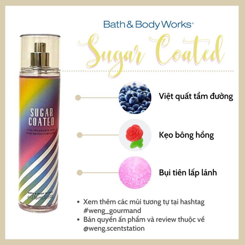 Xịt thơm toàn thân Bath & Body Works mùi Sugar Coated