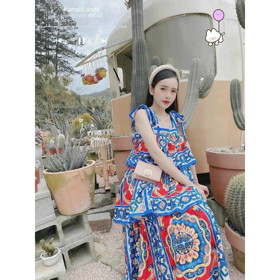 ĐẦM MAXI TẦNG THỔ CẨM (KÈM VIDEO HÌNH THẬT) | BigBuy360 - bigbuy360.vn