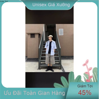 Áo Sơ Mi Tay Ngắn Unisex Cổ Bẻ Phong Cách Hàn Quốc Freesize