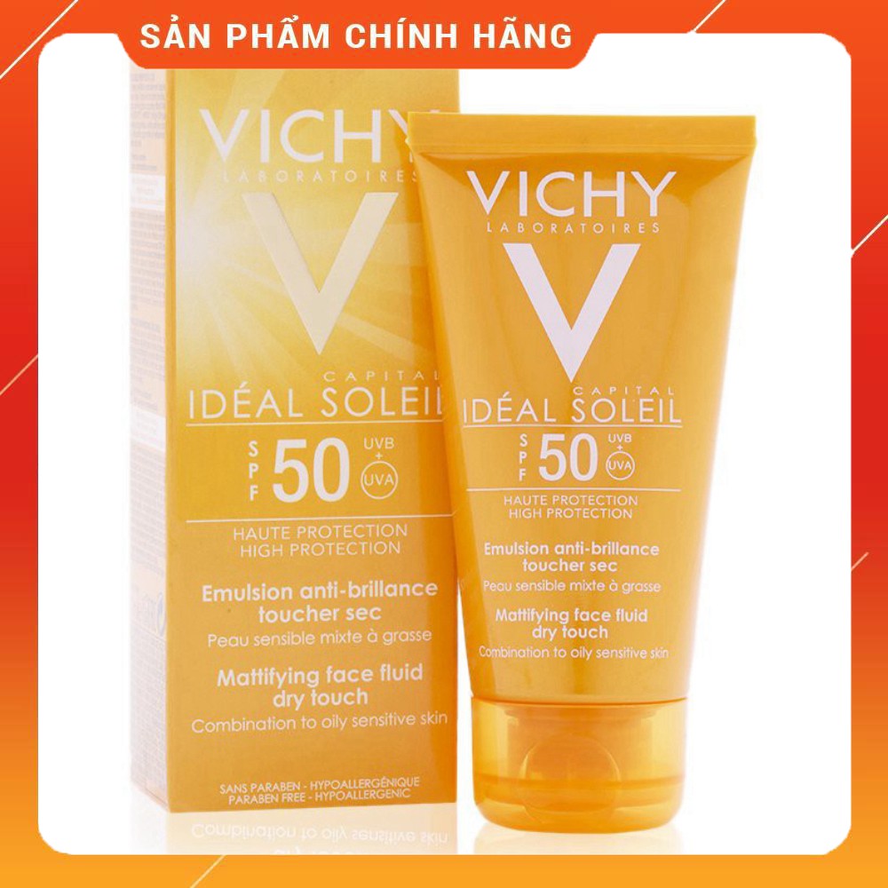 Kem chống nắng Vichy Ideal Soleil Mattifying Face Fluid Dry Touch SPF 50 UVA +UVB 50ml Mĩ Phẩm Gía Sỉ 89