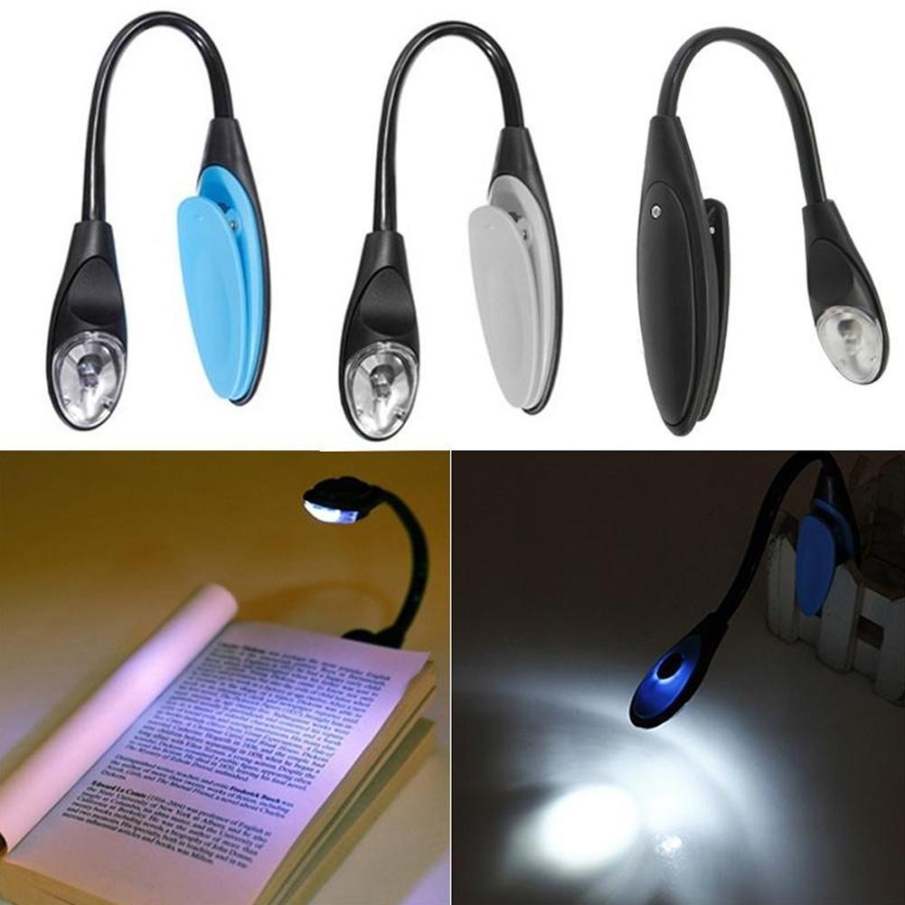 Mini Flexible Clip-on Booklight LED Book Reading Lamp White Q2Z2 Light Y0V2 A8L2 Y2D6