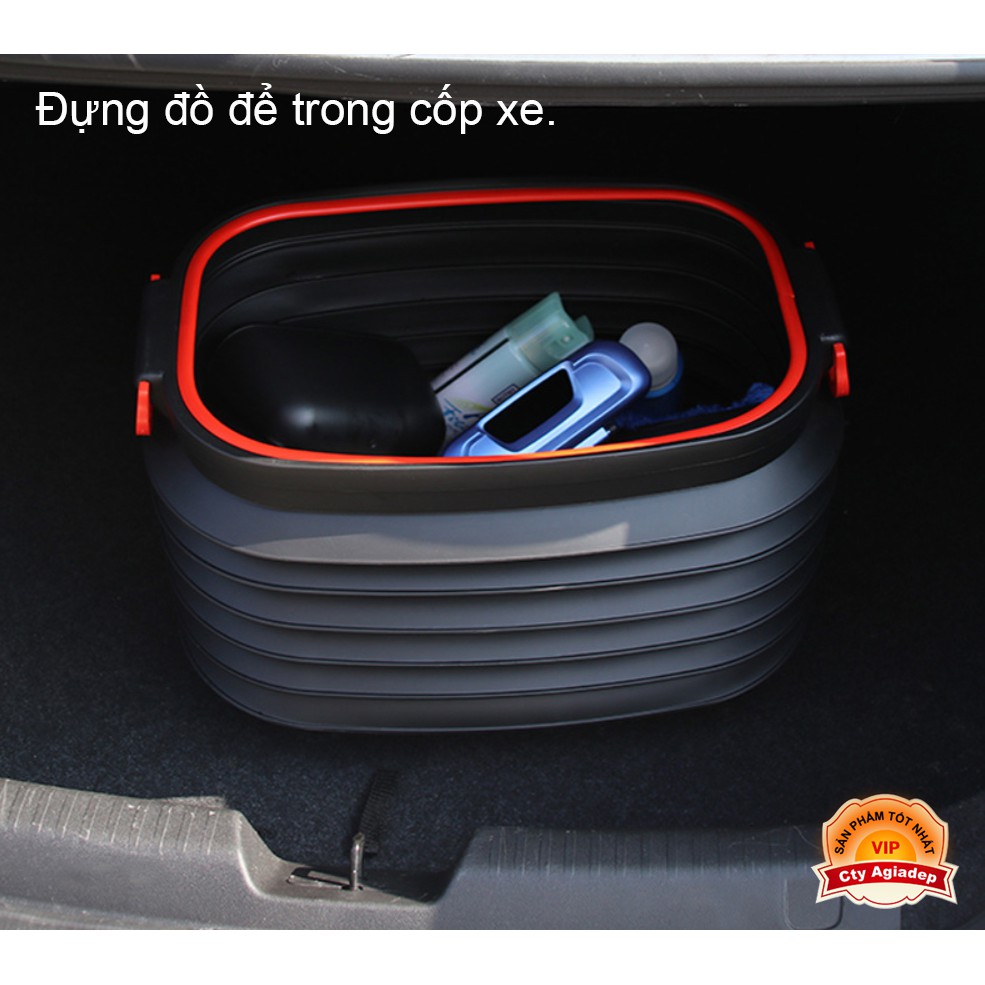 Thùng đựng đồ xịn trên oto, xe hơi CarTech - Giá gấp gọn để đồ trong ô tô car - 37L 50x35x32cm