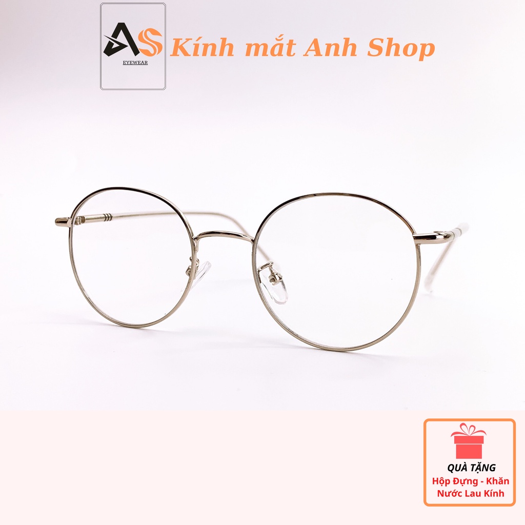 Gọng kính cận thời trang dáng tròn cỡ vừa chất liệu kim loại thanh lịch 29120