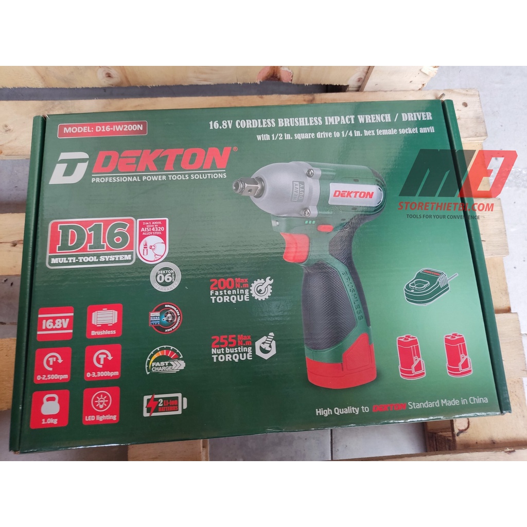 Máy siết bulong 2 trong 1 hệ D16 Dekton D16-IW200