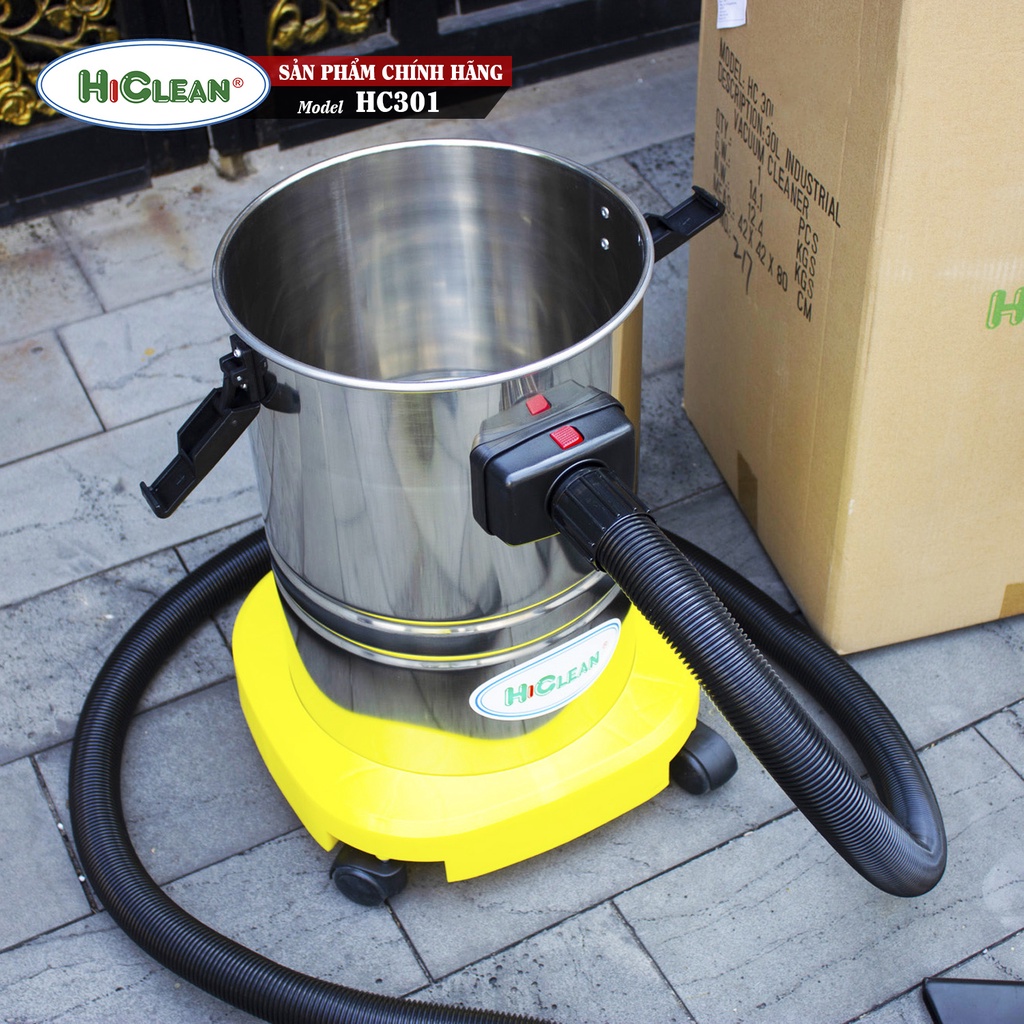 Máy hút bụi công nghiệp HiClean HC301, công suất 1600W, dung tích 30L, Hàng Chính Hãng