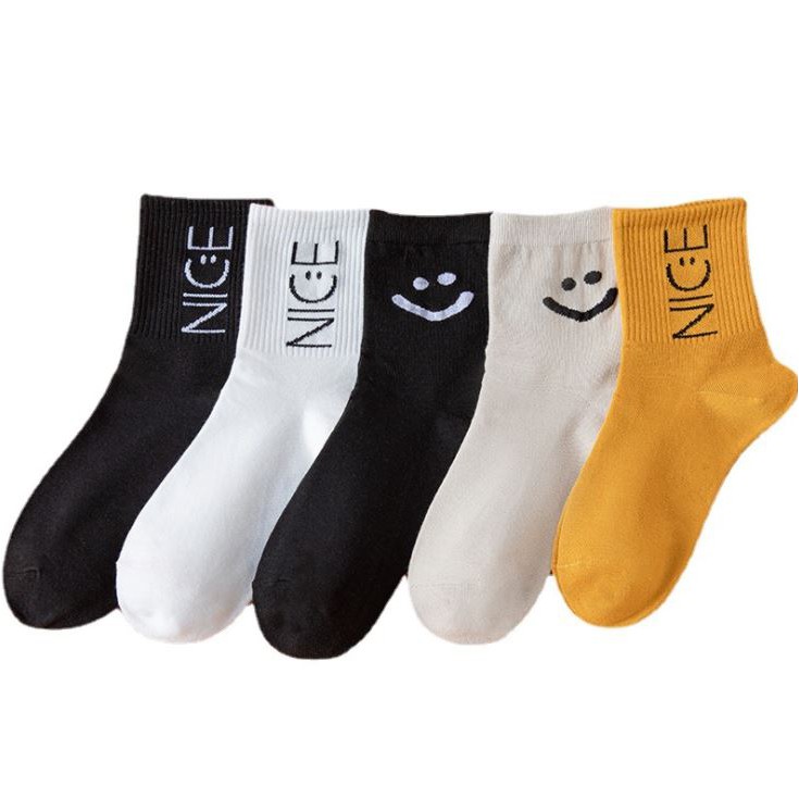 Set 5 Đôi Tất Vớ Nữ Cao Cổ NICE Như Hình