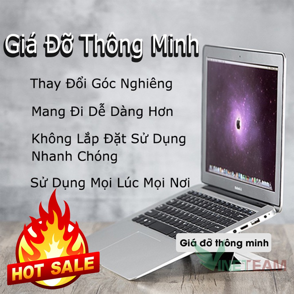 Đế tản nhiệt laptop gấp gọn - Giá đỡ tản nhiệt laptop vô hình, cho máy tính xách tay,ipad  -dc3675