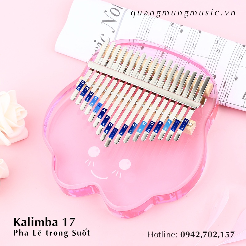 Đàn piano Trong Suốt Pha Lê Kalimba 17 phím chất lượng cao kiểu dáng dễ thương